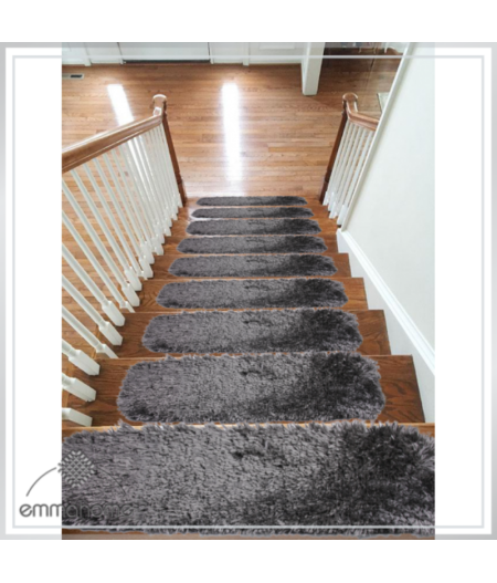 Fluffy Shipskin New Carpet Stair Treads NON-SLIP MACHINE WASHABLE Rugs,22x67cm 